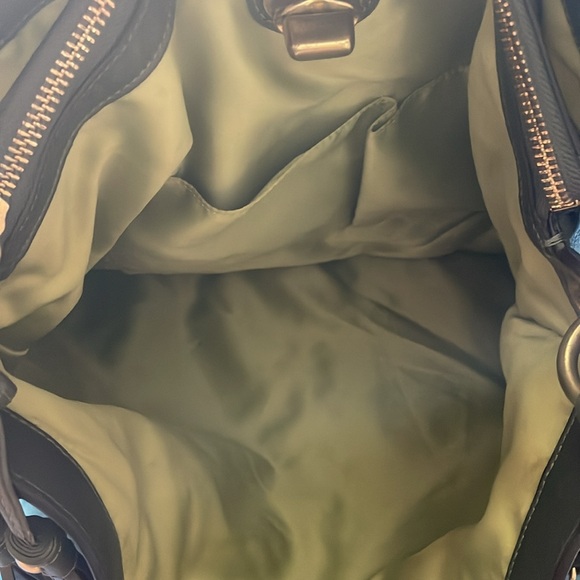 Coach Army Green Pebbled Leather Large Hobo Bag - Picture 11 of 12